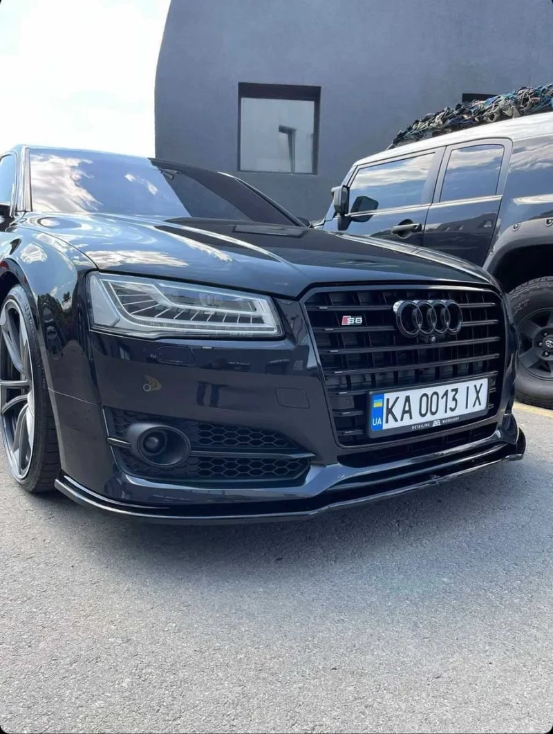 Губа Audi S8 D4 рест (14-18) сплиттер юбка обвес (Maxton) — фото 4
