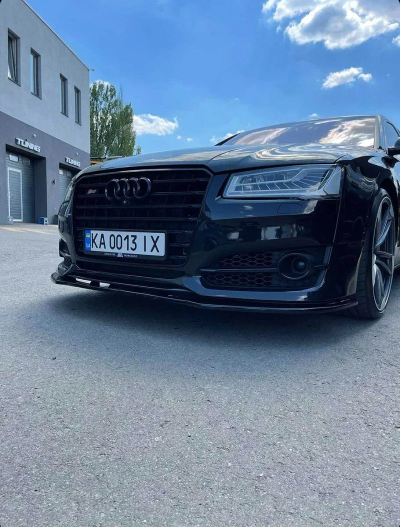 Губа Audi S8 D4 рест (14-18) сплиттер юбка обвес (Maxton) — фото 5