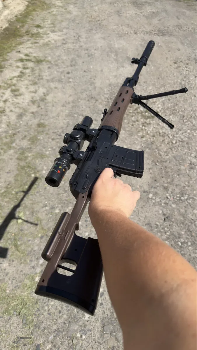 Гвинтівка СВД SVD на орбизах 108см/ акумулятор 7,4V, автоматичний та механічний, стріляє орбізами, захисні окуляри, магазин, глушник, сошки, приціл — фото 3