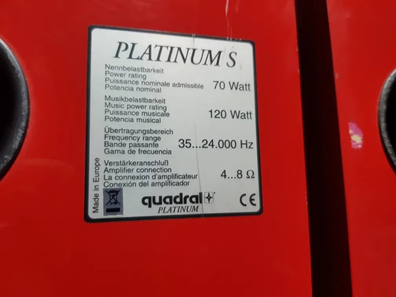Hi-Fi Акустика QUADRAL PLATINUM S., ALTIMA 170 мм, 120 Вт, 35–28 000 Гц, Piano Red, б/у — фото 8