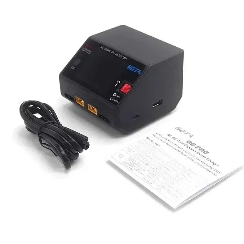 HOTA D6 Pro XT60 зарядка LiPo Li-ion дронів FPV AC 200W/ DC 650W 1-6S — фото 7