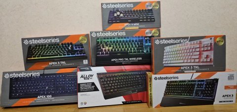 Ігрова клавіатура SteelSeries Apex 3 RGB, SteelSeries Apex 100,Бездротова механічна клавіатура SteelSeries Apex Pro TKL Wireless