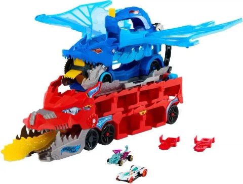 Ігровий набір Hot Wheels City Ultimate dual dragon Транспортер-трансформер Два дракони