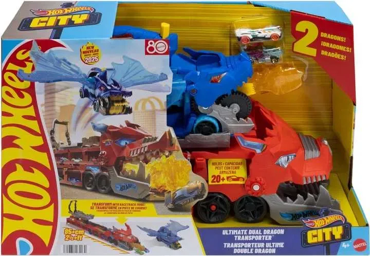 Ігровий набір Hot Wheels City Ultimate dual dragon Транспортер-трансформер Два дракони — фото 2