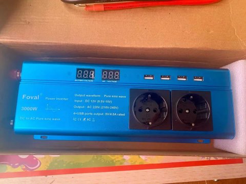 Інвертор Foval 12V-220 3000W-чиста синусоїда