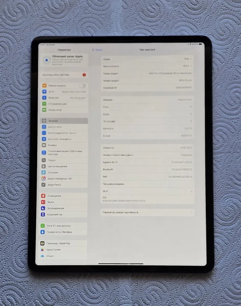 Ipad pro 6 gen 512гб A2764 батарея 99% — фото 3