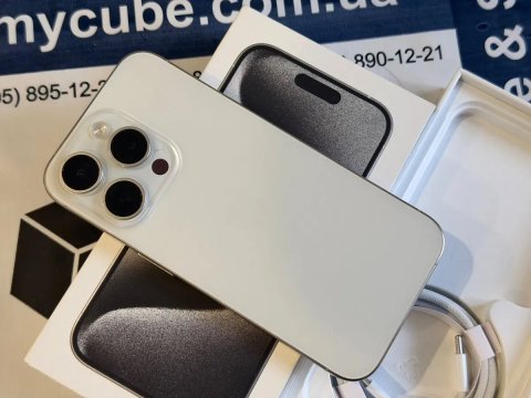 iPhone 15 Pro White Titanium 256GB Neverlock (ідеальний стан, фізична сім)