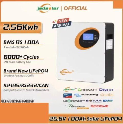 Jsdsolar LiFePo4 24V 100Ah 6000 циклів /100ah 200ah 300ah/ 12v 24v 48v