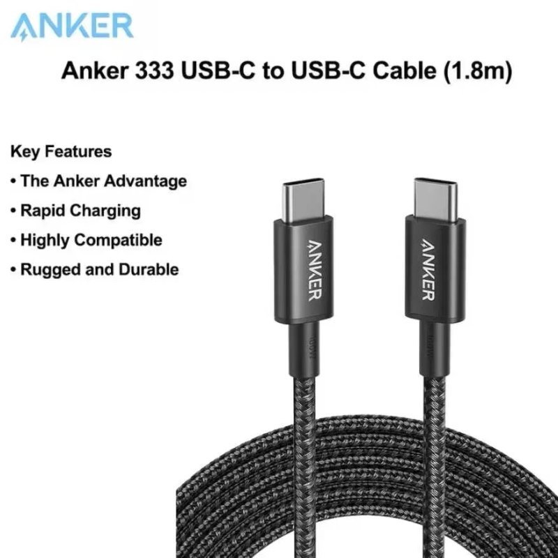 Кабель Anker Nylon 100W - довжина 1м/1.8м (A8757) — фото 2