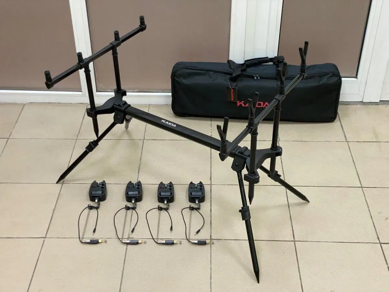=> Карповый Набор! Род-под Kaida RP01-4 на 4 удилища + Сигнализаторы + Свингера. Карповая подставка для удочек — фото 8