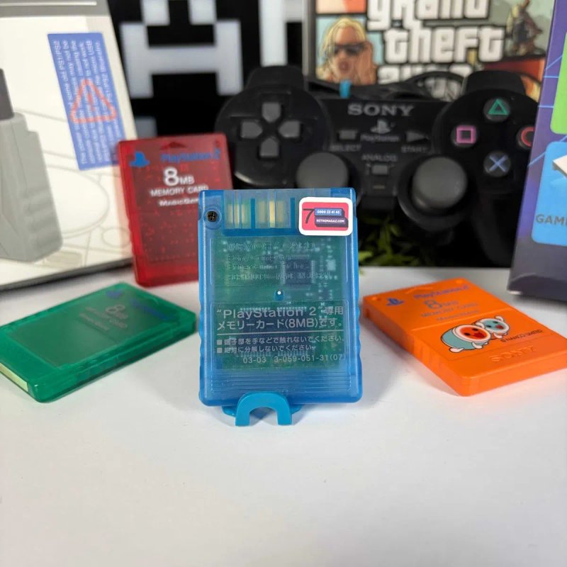 Карта Пам'яті Sony PlayStation 2 SCPH-10020 8MB Island Blue Б/У Magic Gate оригінальна карта пам'яті Плейстейшен 2 асортимент PS2 memory card — фото 2