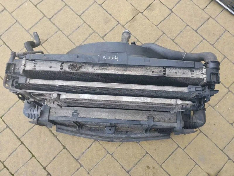 Касета радіаторів у зборі з вентилятором Mercedes W204 3.0 CDI OM642 АКПП — фото 3