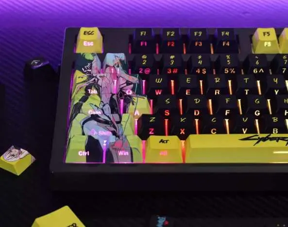 Кастомні кейкапи Cyberpunk 124 кнопки, бокова підсвітка, PBT — фото 2