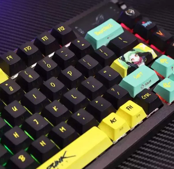 Кастомні кейкапи Cyberpunk 124 кнопки, бокова підсвітка, PBT — фото 7