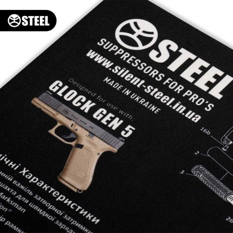 Килимок для чищення зброї з вибух-схемою пістолету Glock Gen 5 — фото 2