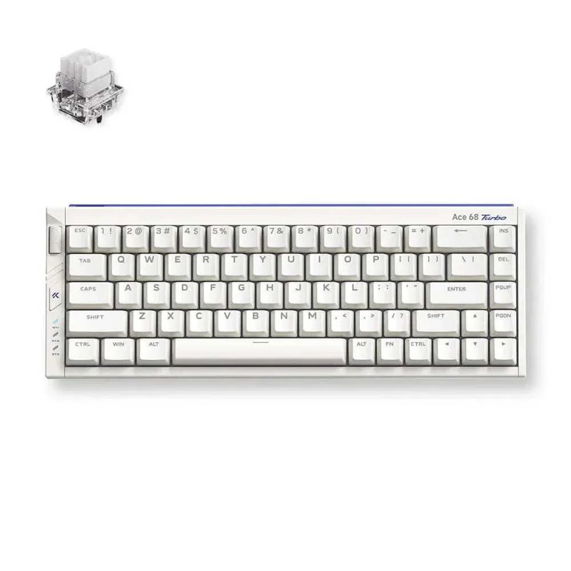 Клавіатура з алюмінію MCHOSE Ace68 Turbo HE, Mount Tai Magnetic Switch GT, 16K, 256K, 0.06ms. Колір білий\white +є  можливість лазерного гравірування — фото 2