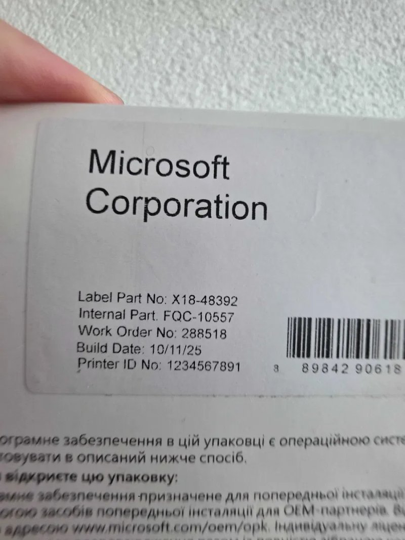 Ключ Windows 11 Pro FQC-10557 OEM DVD українська 64-bit • конверт, Виндовс 11 Про COA наліпка та ключ • ОЕМ / FQC-10557 ключ ліцензія ВІНДОВС 11 Про — фото 3