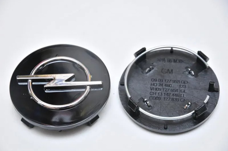 Колпачки/заглушки для дисков Opel 58мм, 60мм и 64мм Silver/black — фото 2