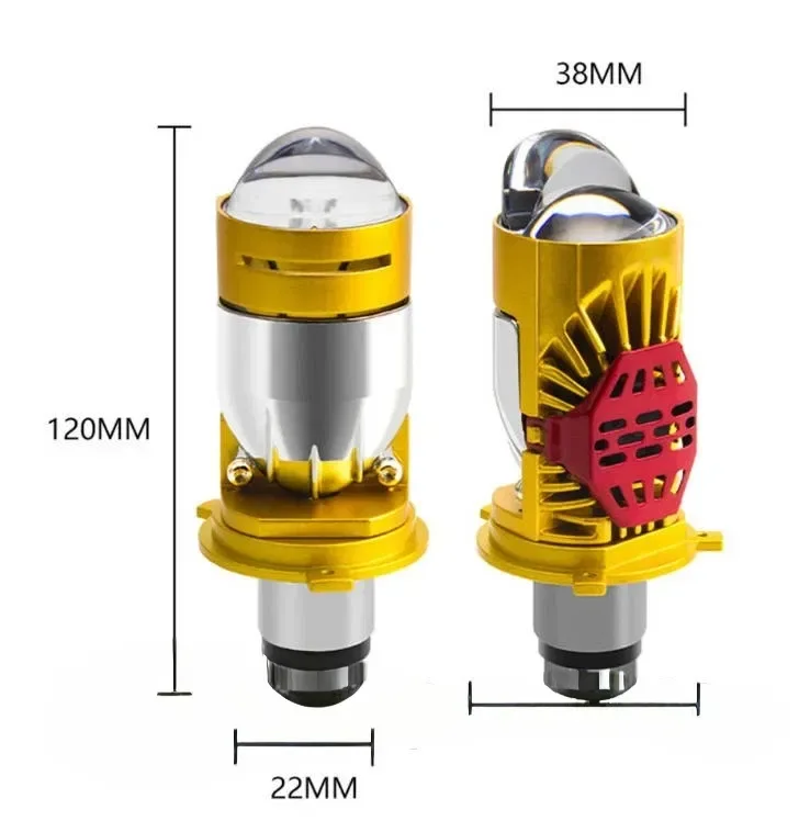 Комплект (2шт). Мини линзы міні лінз H4   led 9-18V 6000K 20000Lm 100W.  Ціна за пару — фото 2