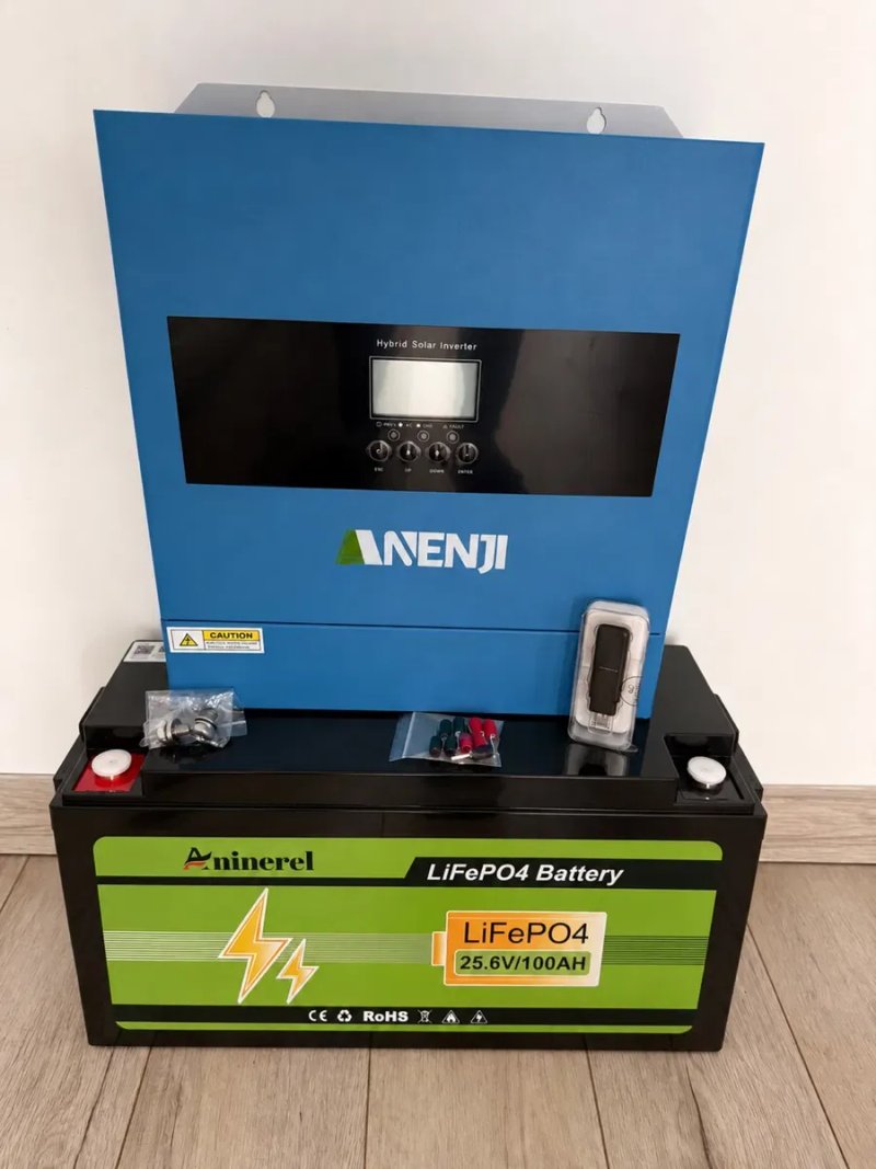 Комплект інвертор ANENJI 4200W 24V + акумулятор LiFePO4 100Ah 2.56кВт — фото 2