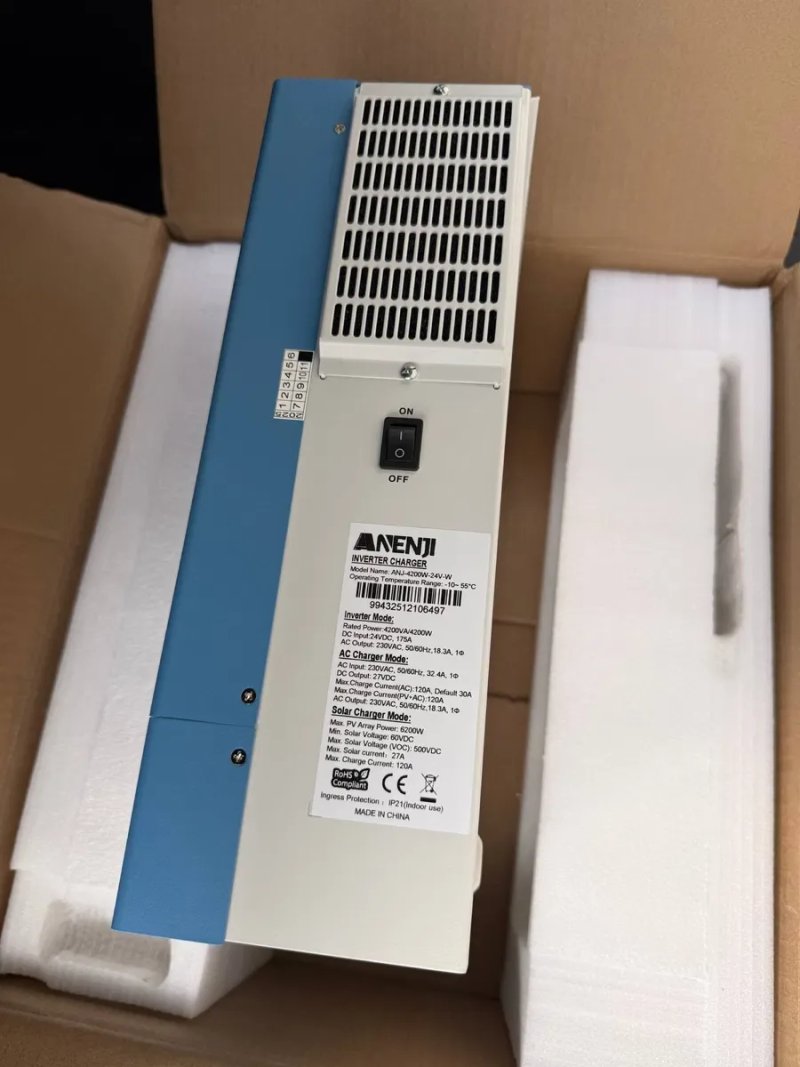 Комплект інвертор ANENJI 4200W 24V + акумулятор LiFePO4 100Ah 2.56кВт — фото 5