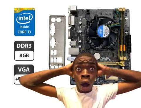 Комплект материнська плата H81m-k, i3 4160, 8gb ddr
