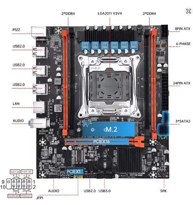 Комплект материнська плата MOUGOL X99 +Intel Xeon E5 2680 V4 — фото 4