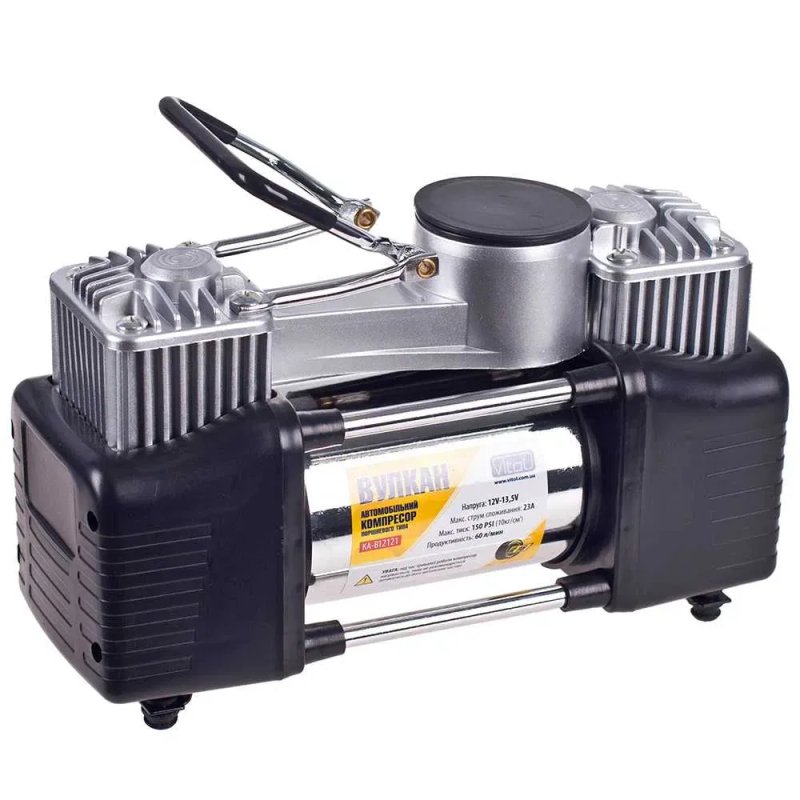 Компресор автомобільний "Вулкан" КА-В12122 150psi/25Amp/90л/клеми — фото 2