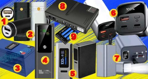 Корпуси павербанка PowerBank, UPS для роутера, та вжє зібрані з захистом, під 1,2,4,6 або 21 акумуляторів 18650 та 21700. Швидка зарядка