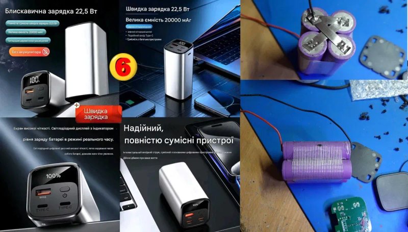Корпуси павербанка PowerBank, UPS для роутера, та вжє зібрані з захистом, під 1,2,4,6 або 21 акумуляторів 18650 та 21700. Швидка зарядка — фото 6