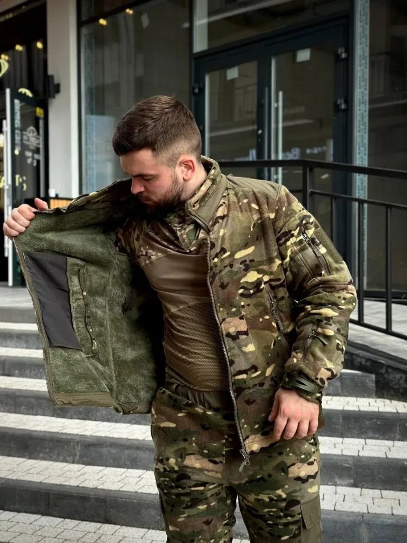 Костюм флісовий зимовий на хутрі мультикам тактичний кофта штани — фото 2