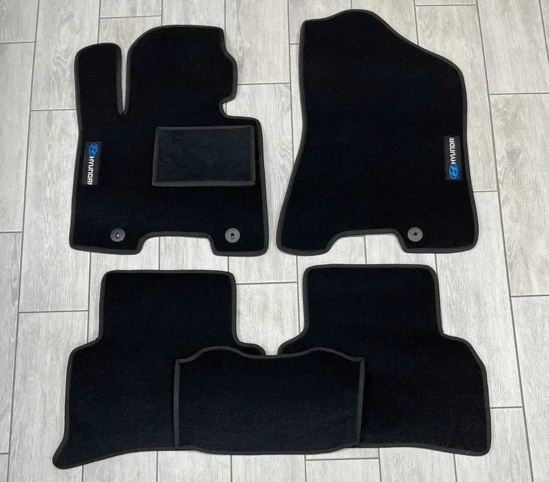 коврики ворсовые ворсові Hyundai Sonata Elantra Santa Fe Palisade I40 / автоковрики хюндай соната санта фе и30 и40 палисад елантра кона ионик туксон — фото 2