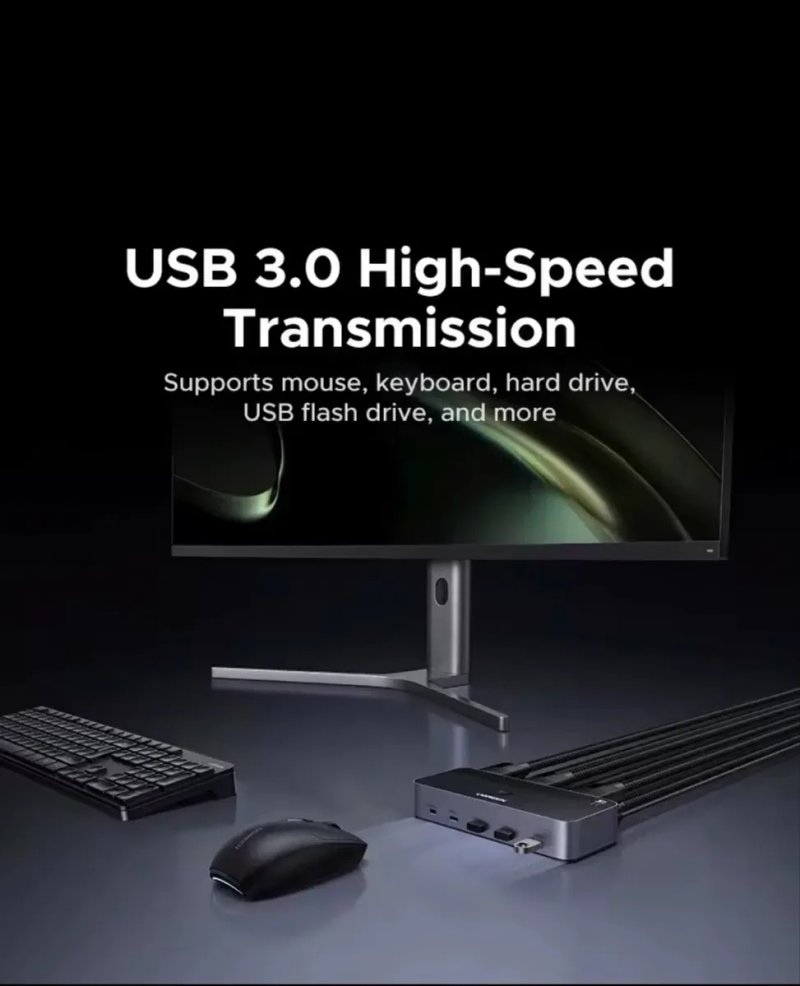 KVM Перемекач 8K UGREEN AK 700 Black — фото 6