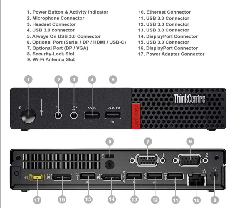 Lenovo ThinkCentre M910q Tiny — i5-7500T 8GB 128GB NVMe WiFi+BT Win11 Офіц UA — Гарантія ФОП — фото 7