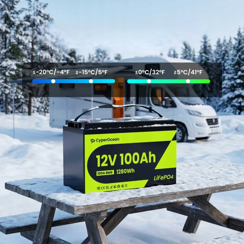 LiFePo4 акумулятор CyperOcean 100Ah 12V. BMS - 100A. Літій залізофосфатний акумулятор 1280Wh. Железофосфатный аккумулятор — фото 5