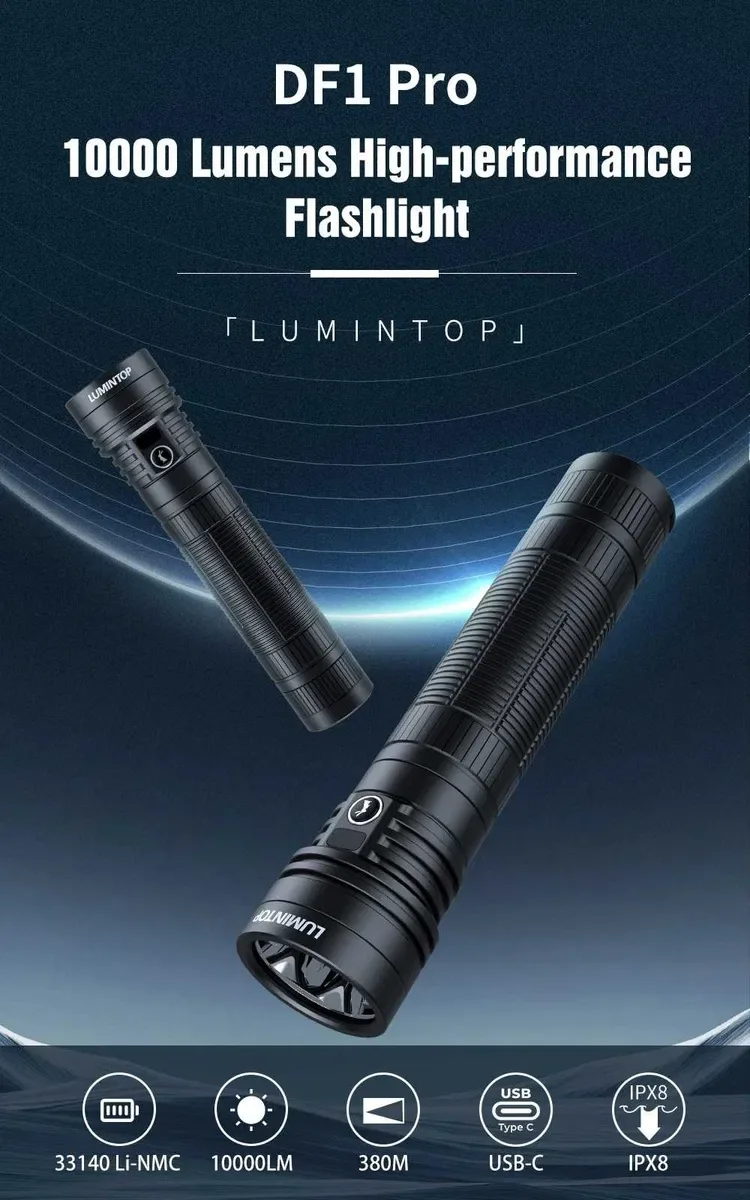 Lumintop DF1 Pro Потужний Пошуковий Ліхтар 10000 Люмен 380 Метрів — фото 2