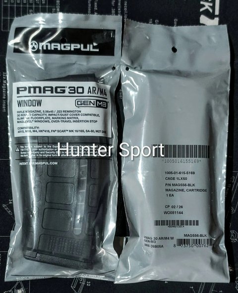 Магазин для AR15, Magpul PMAG Gen3 Black, на 30 патронов 5,56/.223 cal. Оригинал MAG556 с Окном