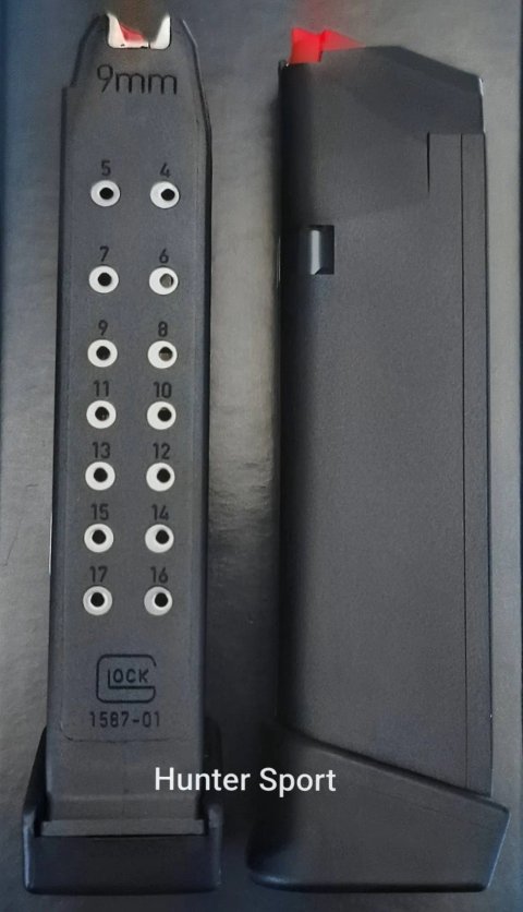 Магазин Glock 17/19 Gen5 на 19 (17+2) патронов, 9 мм (9х19 cal.) Black, для оружия Глок. Оригинал