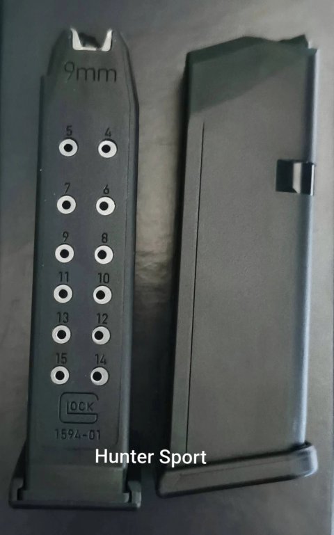 Магазин Glock 19/26 на 15 патронов, 9 мм (9х19 cal.) Black для оружия Глок. Оригинал
