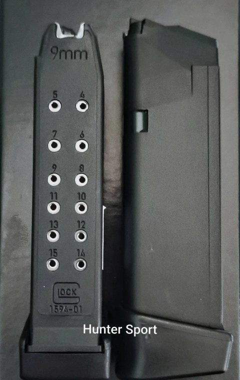 Магазин Glock 19/26, на 17 (15+2) патронов, 9 мм (9х19 cal.) Black для оружия Глок. Оригинал