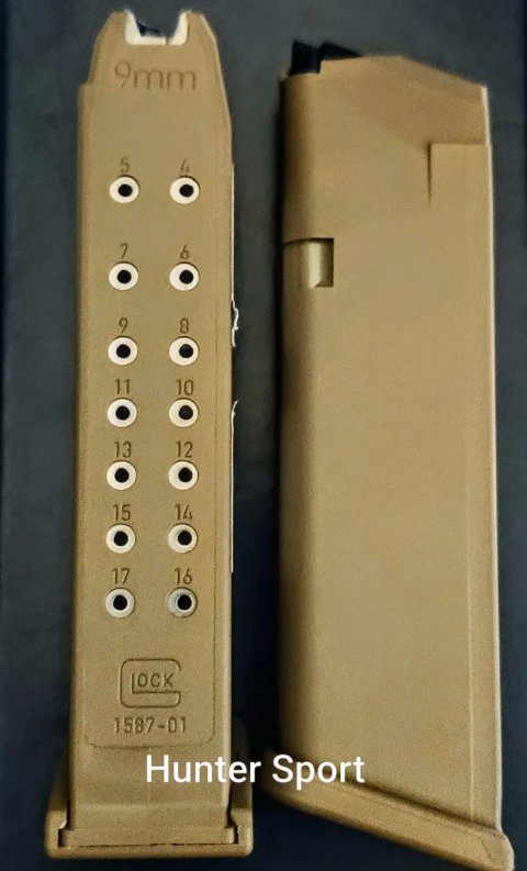 Магазин Glock 19X FDE, на 17 патронов, 9 мм (9х19 cal ) для оружия Глок. Оригинал