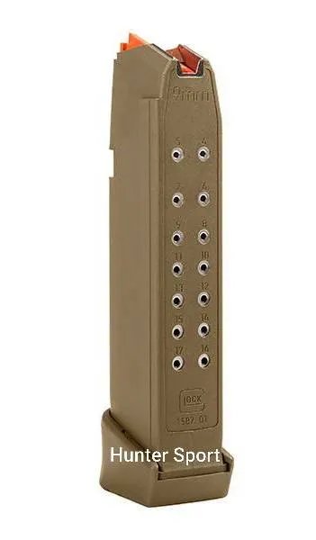 Магазин Glock 19X Gen5 FDE, на 19 (17+2) патронов, 9 мм (9х19 cal.) для оружия Глок. Оригинал — фото 2