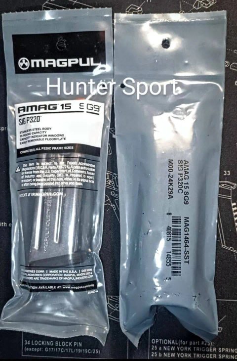 Магазин Magpul AMAG 15 SG9 Compact 9 мм (9х19) на 15 патронов, для оружия Sig Sauer P320. MAG1464