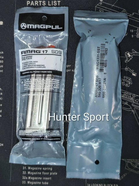 Магазин Magpul AMAG 17 SG9 9 мм Luger (9х19) на 17 патронов, для оружия Sig Sauer P320/M17/M18. Оригинал MAG1331