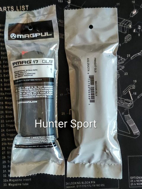 Магазин Magpul PMAG black для Glock 17 на 17 патронов, 9 мм(9х19, 9х21 cal.) для оружия Глок. Оригинал MAG546