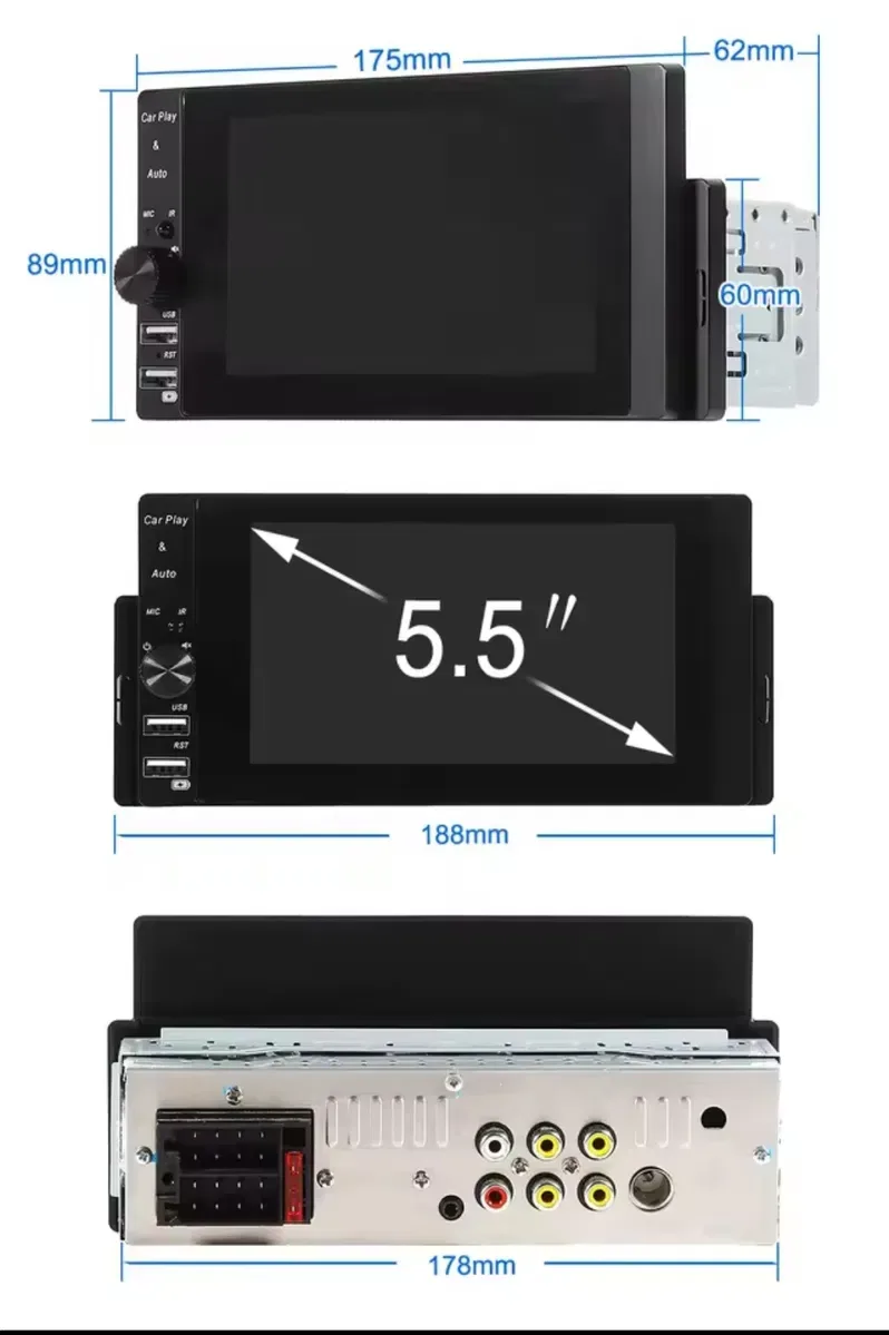 Магнітола Android 1DIN / 2DIN 5.5" CarPlay Android Auto | GPS | Blueto — фото 8