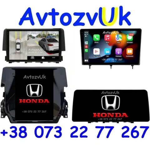 Магнітола Honda CIVIC 5D GPS USB Tesla Хонда Сівік CarPlay Андроїд 16