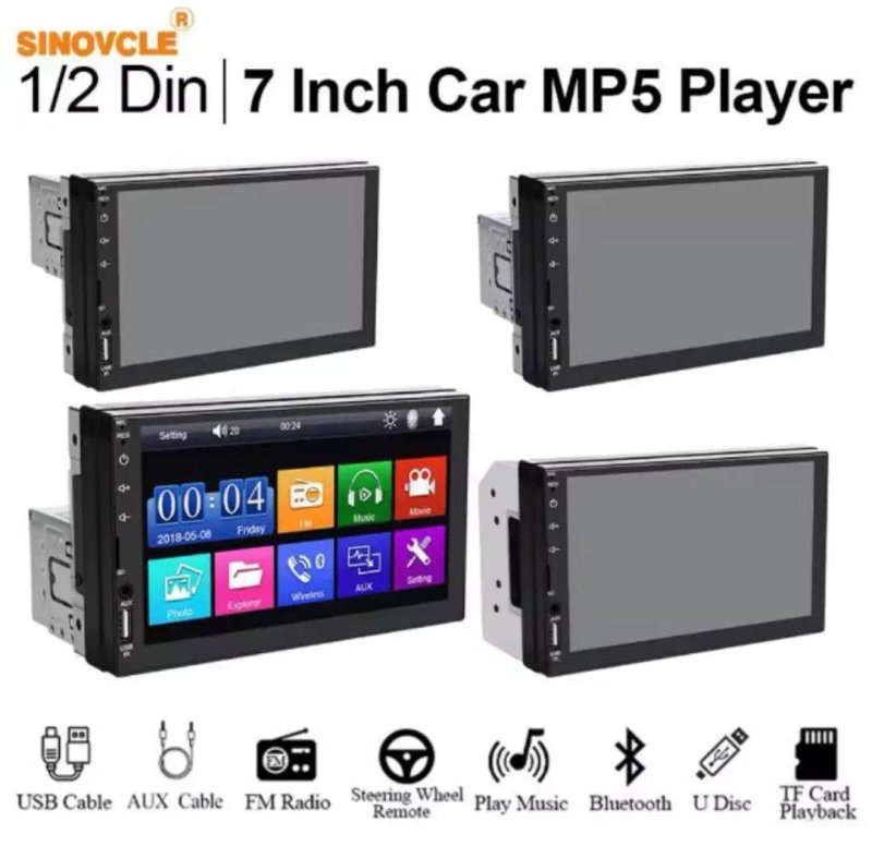 Магнітоли 1DIN та 2DIN 7018B – MP5, Bluetooth, камера заднього ходу! — фото 7