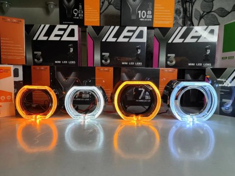 Маски для линз 2.5 и 3 дюйма, ангельские глазки Белый+Желтый RGB Цена комплекта