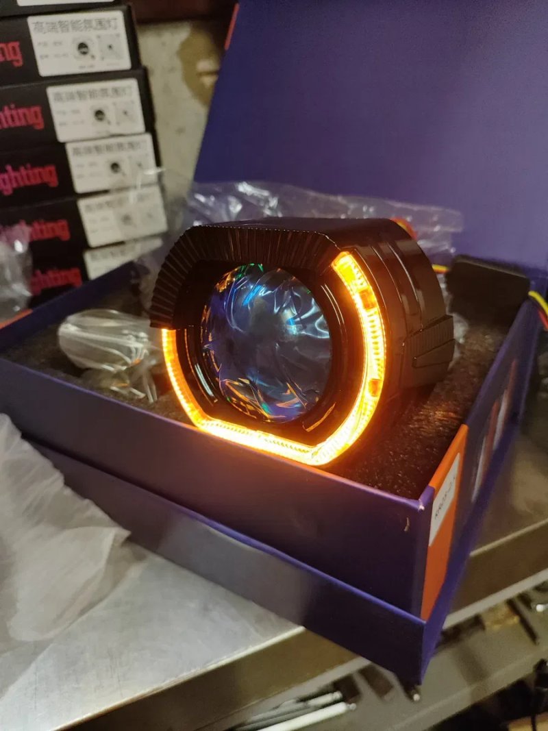 Маски для линз 2.5 и 3 дюйма, ангельские глазки Белый+Желтый RGB Цена комплекта — фото 4